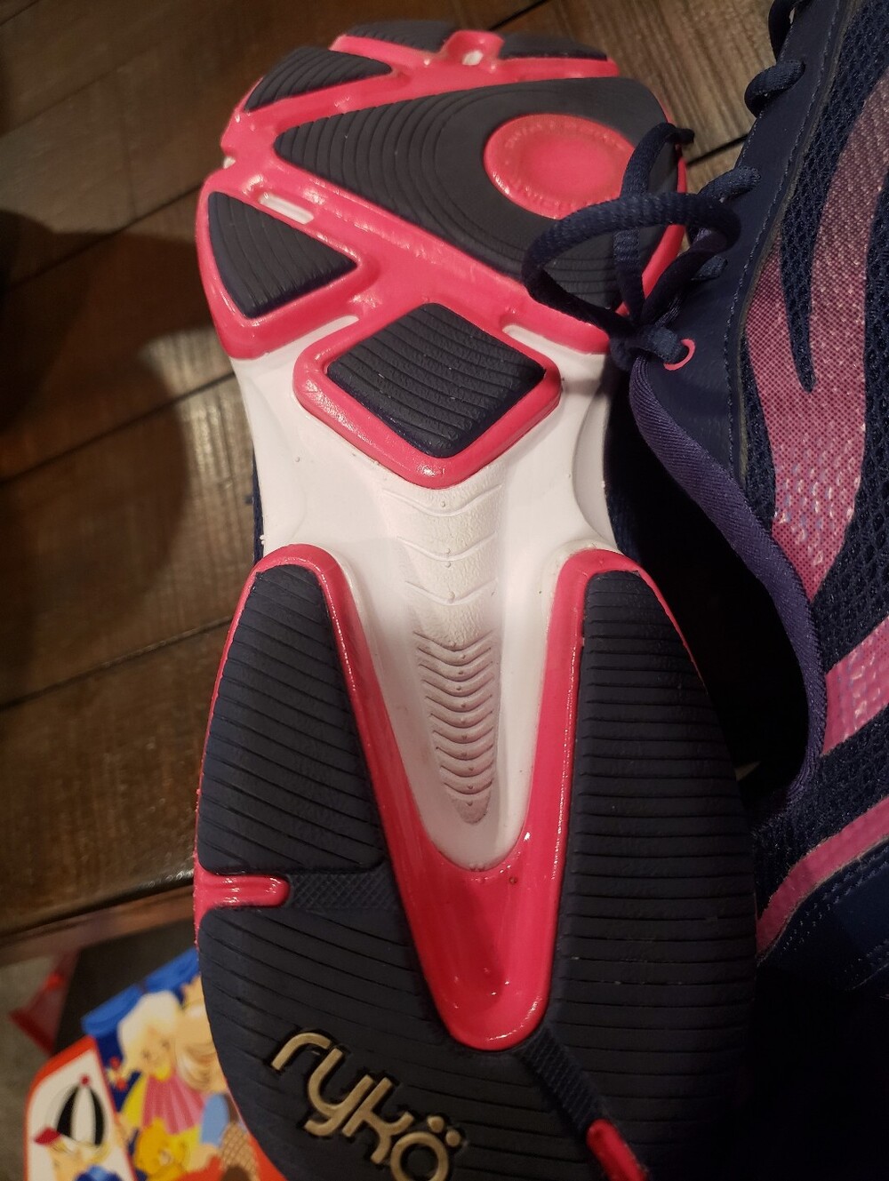 Ryka Devotion Navy and Pink Women's Athletic Walking Sneakers - Picture 4 of 5